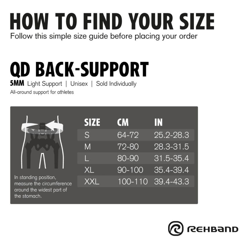 Rehband Rückenbandage QD Back Support 5mm black