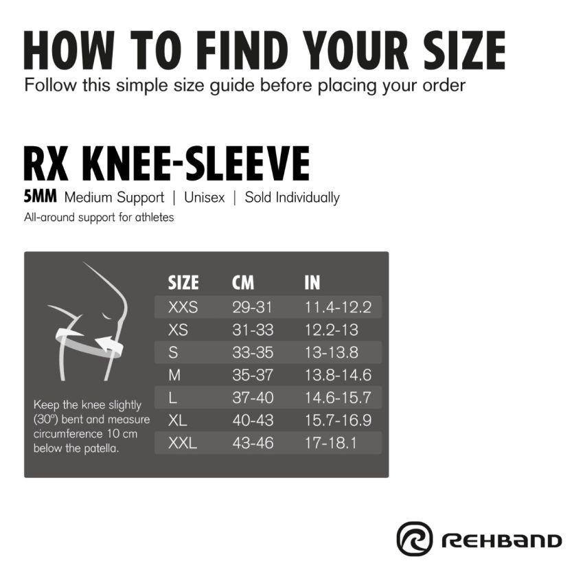 Rehband RX Knee Sleeve 5mm steel grey